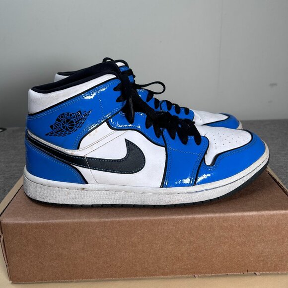 Nike Jordan 1 Mid Signal Blue Sneaker Shoes Men's 10.5 DD6834-402 - Picture 8 of 16